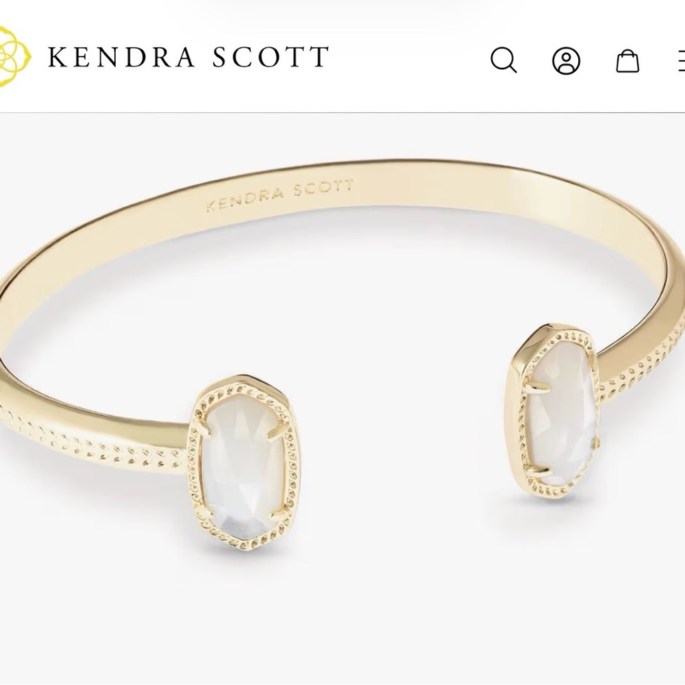 Kendra Scott Gold Adjustable Cuff Bracelet Ivory Mother of Pearl NWT